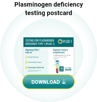 Plasminogen activity test and levels reference flyer